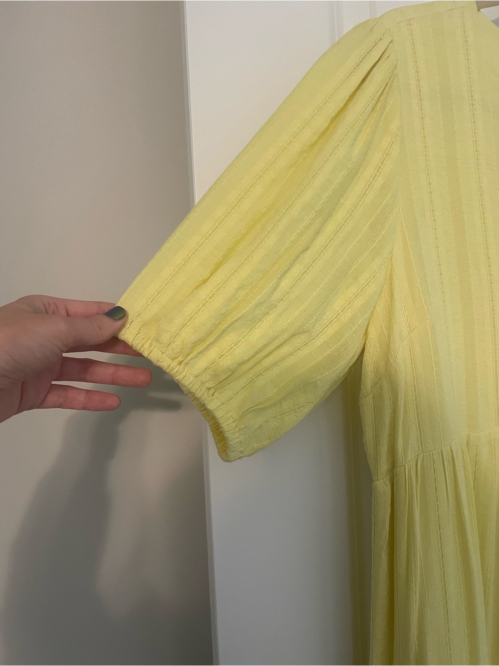 NWT J. Jill Pineapple Yellow V-Neck Tiered Midi Dress Sz M - Picture 5 of 9
